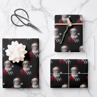 Vintage Trump Santa Face Funny Christmas Holiday Wrapping Paper Sheets