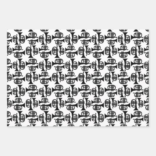 Vintage Trumpets CUSTOM BACKGROUND COLOR Wrapping Paper Sheets