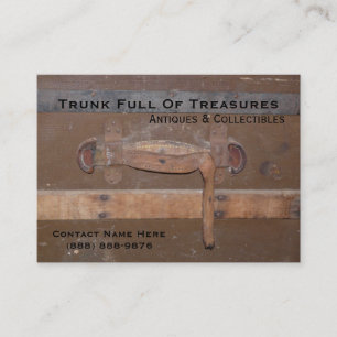 Vintage Trunk for Antiques and Collectibles Business Card