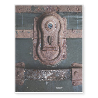 Vintage Trunk Lock Temporary Tattoos