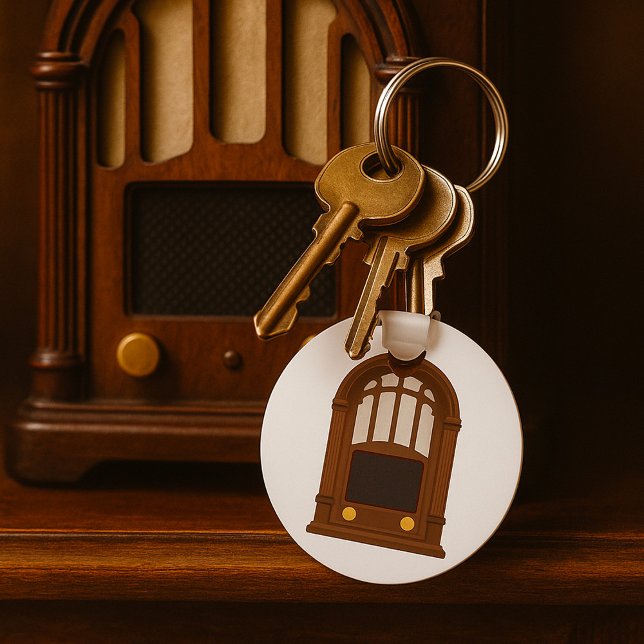 Vintage Tube Radio Antique Wooden Stereo Keychain (Creator Uploaded)