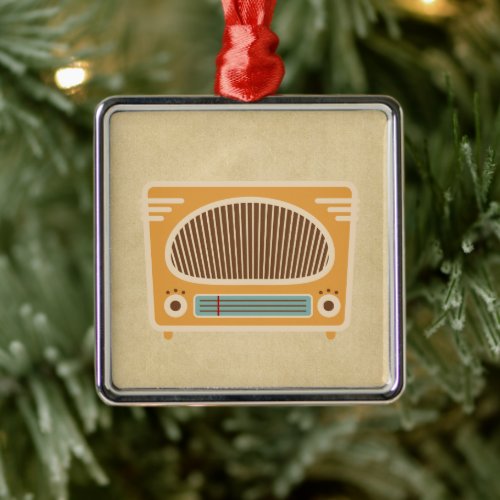 Vintage Tube Radio Collector Metal Ornament