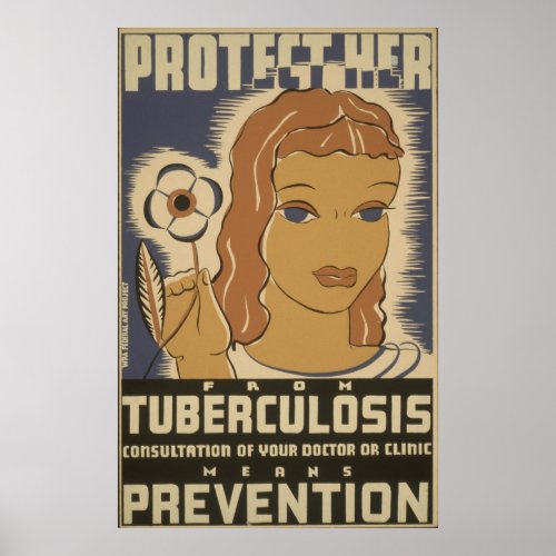 Vintage tuberculosis prevention poster