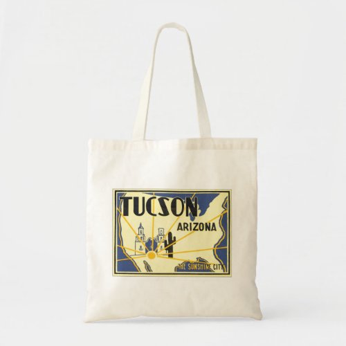Vintage Tucson Arizona Tote Bag