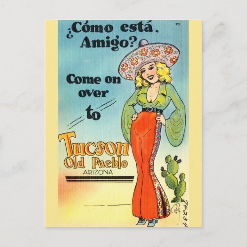 Vintage Tucson Old Pueblo Arizona Postcard