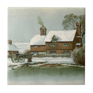 Vintage Tudor Country Cottage Ceramic Tile