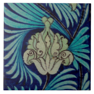 Vintage Tudor Rose by William De Morgan Ceramic Tile