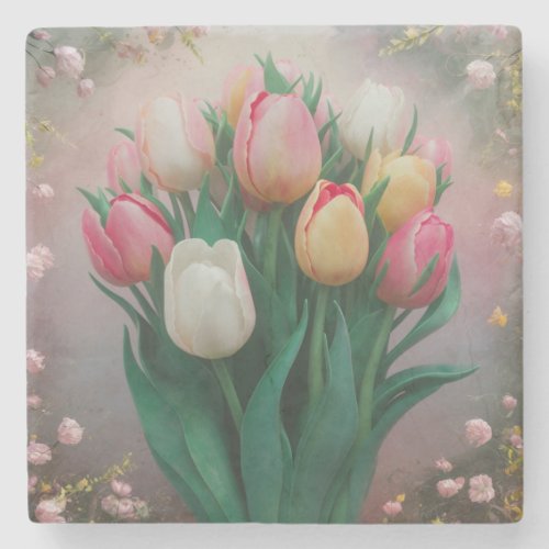Vintage Tulip Bouquet Coaster