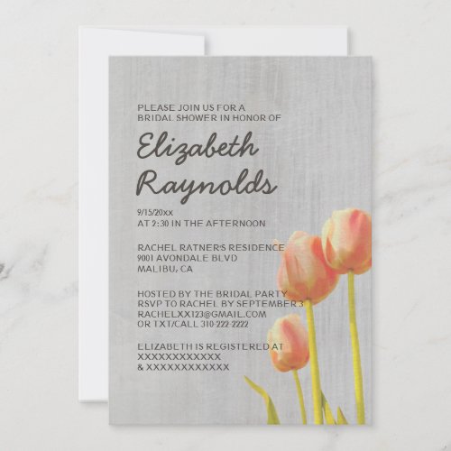 Vintage Tulip Bridal Shower Invitations