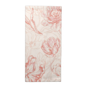 Vintage Tulip Floral Pattern Cloth Napkin