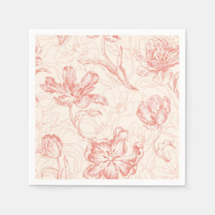 Vintage Tulip Floral Pattern Napkins