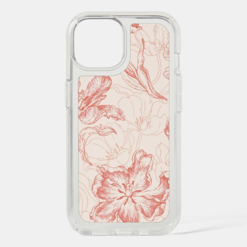 Vintage Tulip Floral Pattern iPhone 15 Case