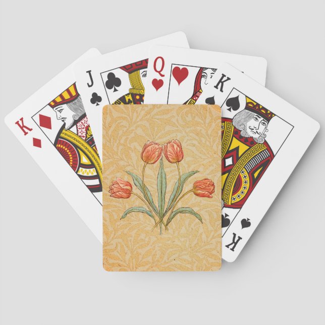 Vintage Tulip Morris Painting Collection Poker Cards (Back)