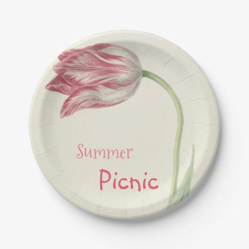 Vintage Tulip _ Summer Picnic Paper Plate