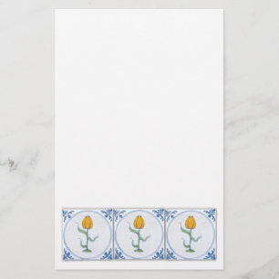 Vintage Tulip Tile Art Stationery