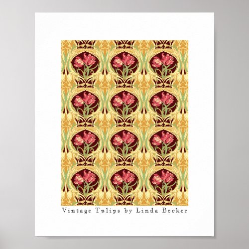 Vintage Tulips by Linda Becker Poster