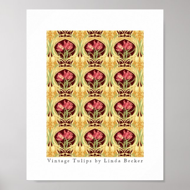 Vintage Tulips by Linda Becker Poster (Front)