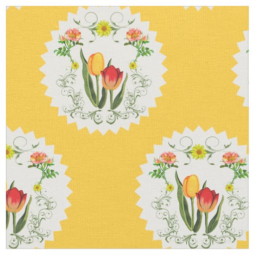 Vintage Tulips Fabric