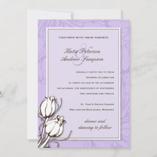 Vintage Tulips Wedding Invitations
