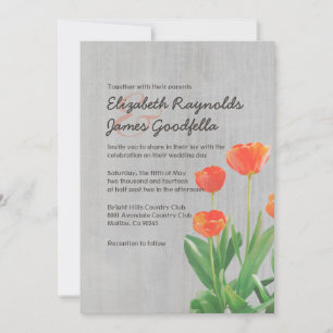 Vintage Tulips Wedding Invitations