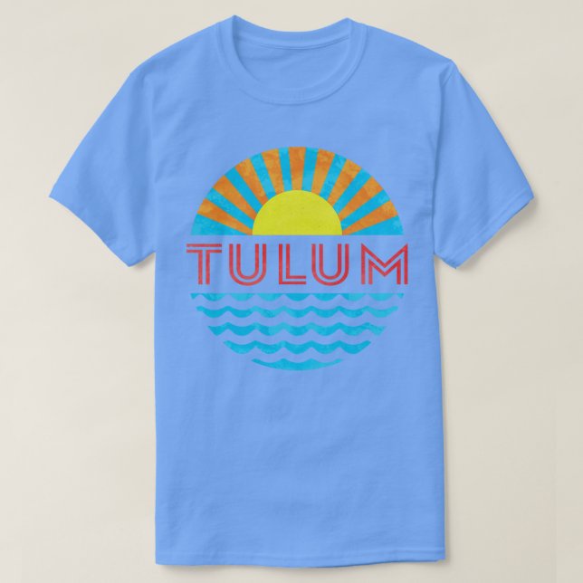 Vintage Tulum Beach Sun And Waves T-Shirt (Design Front)