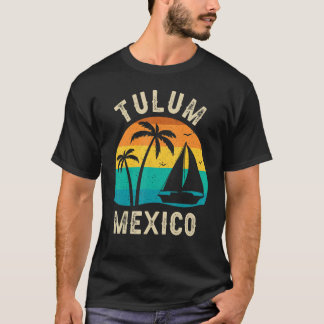 Vintage Tulum Mexico Sunset  Matching Family Vacat T-Shirt