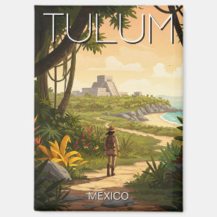 Vintage Tulum Mexico Travel Magnet