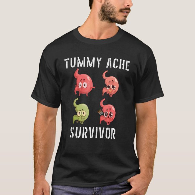 Vintage Tummy Ache Survivor T-Shirt (Front)