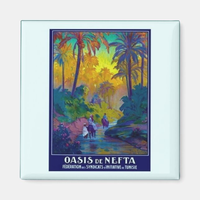 Vintage Tunisia Oasis Magnet (Front)