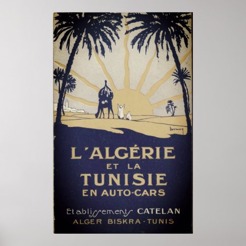 Vintage Tunisia Travel Poster