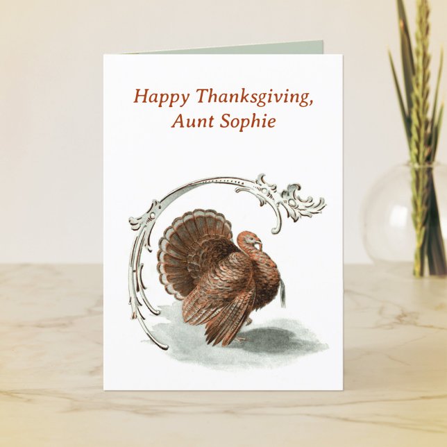 Vintage Turkey Happy Thanksgiving Card. Holiday Card (Creator Uploaded)