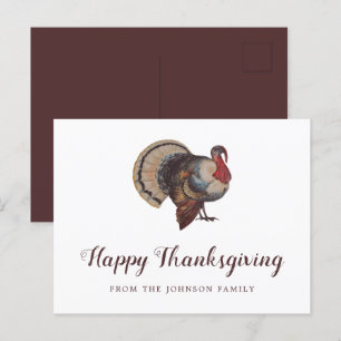 Vintage Turkey Happy Thanksgiving Postcard