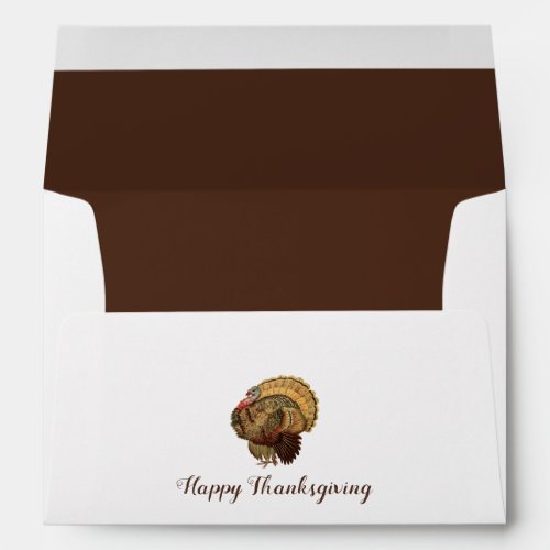Vintage Turkey Happy Thanksgiving Return Address Envelope