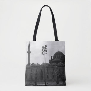 Vintage Turkey Istanbul Beyazit camii mosque Tote Bag