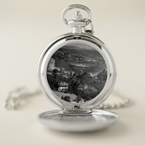 Vintage Turkey Istanbul Bosphorus fortress Canvas  Pocket Watch