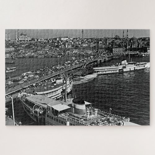 Vintage Turkey Istanbul Galata port Jigsaw Puzzle