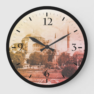 Vintage Turkey Istanbul Holy Sophie Basilica Large Clock
