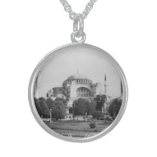 Vintage Turkey Istanbul Holy Sophie Basilica Sterling Silver Necklace