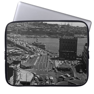 Vintage Turkey Istanbul Karakoy Galata bridge Laptop Sleeve