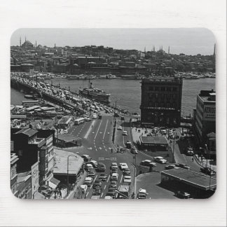 Vintage Turkey Istanbul Karakoy Galata bridge Mouse Pad
