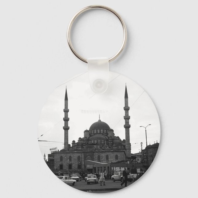 Vintage Turkey Istanbul The Yeni Camii mosque Keychain (Front)