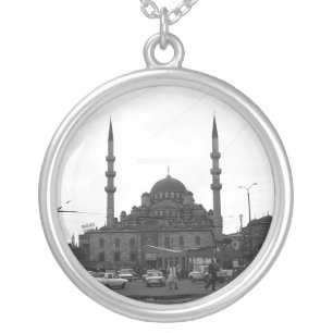 Vintage Turkey Istanbul The Yeni Camii mosque Silver Plated Necklace