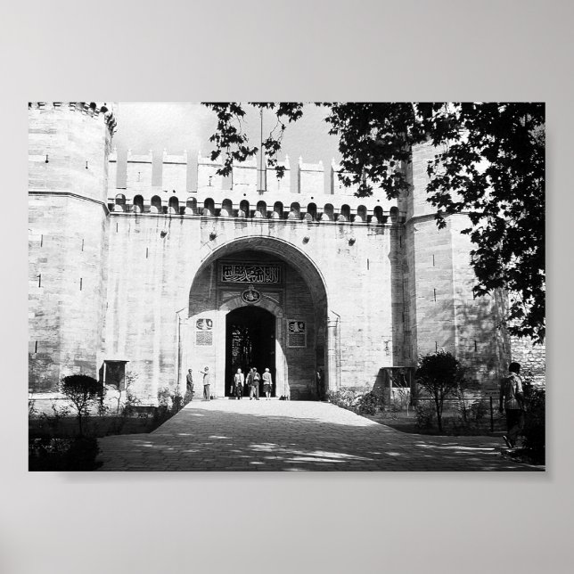 Vintage Turkey Istanbul Topkapi palace gate Poster (Front)