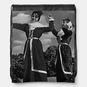 Vintage Turkey Istanbul turkish dance Postcard Drawstring Bag
