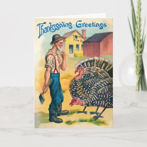 Vintage Turkey Killer Thanksgiving Card