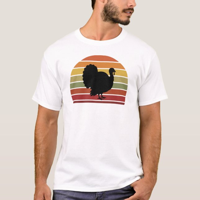 Vintage Turkey Retro Sunset Thanksgiving Shirt (Front)
