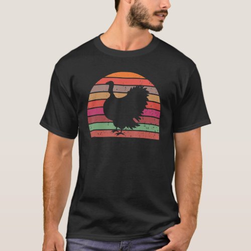 Vintage Turkey Retro Turkey Silhouette Animal  80s T_Shirt