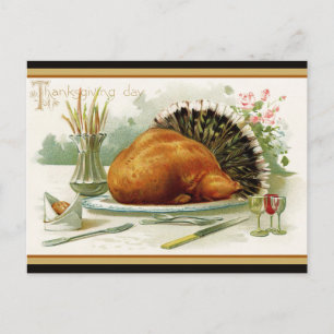 Vintage Turkey Thanksgiving Dinner Postcard