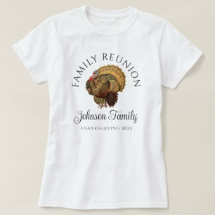 Vintage Turkey Thanksgiving Family Reunion T-Shirt