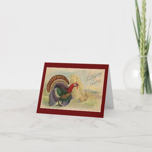 Vintage Turkey Thanksgiving Greeting Card